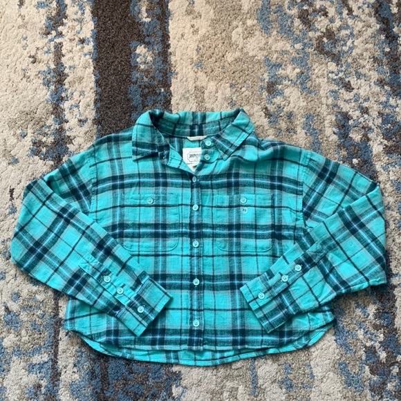 NWT American Eagle cropped flannel - Picture 1 of 3